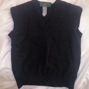 Vintage merino wool black sweater vest